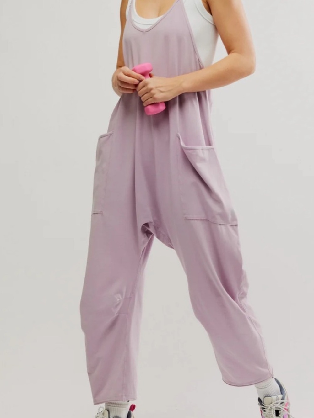 FP Movement Hot Shot Jumpsuit Oyster Pink Size Large